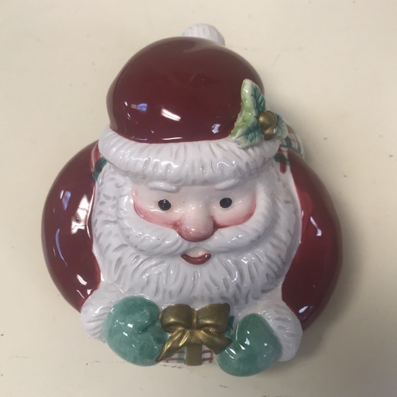 Fitz & Floyd Plaid Santa Candy Jar - Picture 9 of 11
